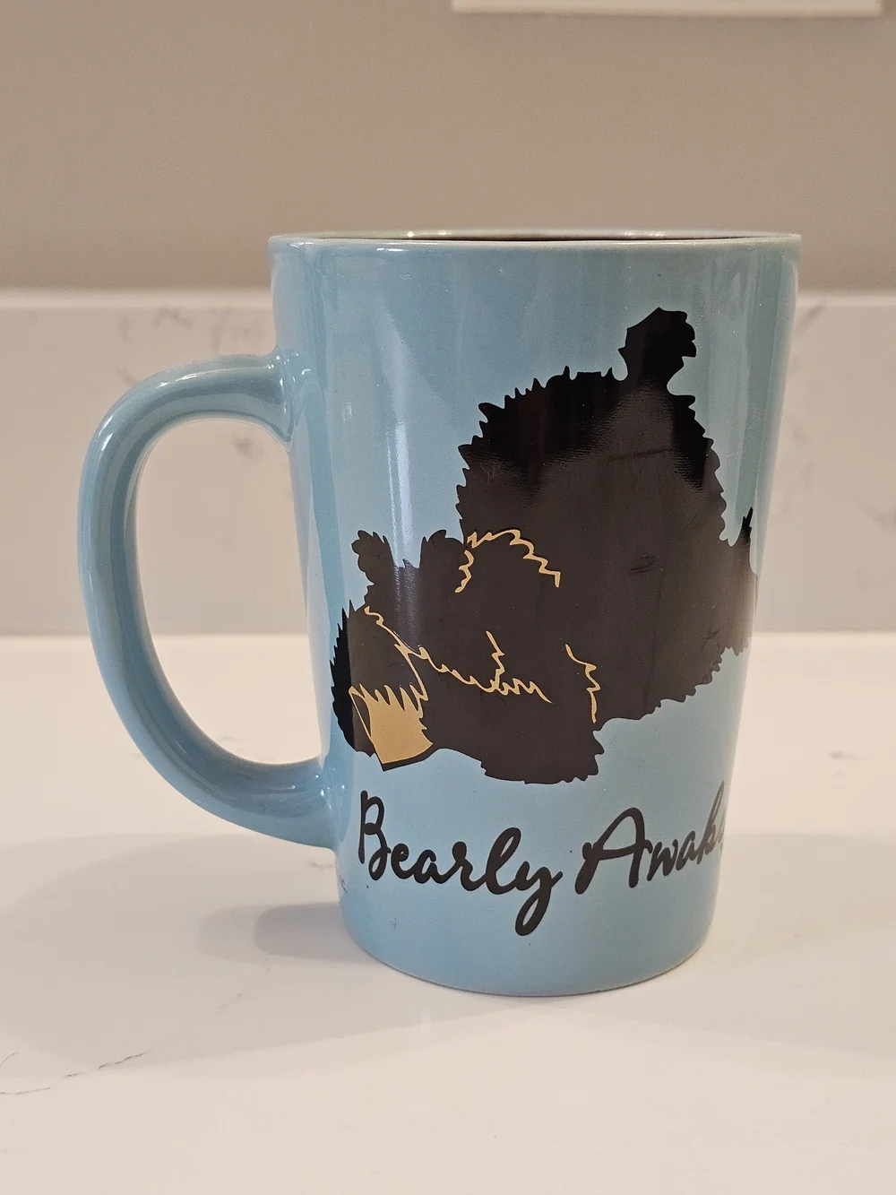 Lazy One Bearly Awake Blue Ceramic Mug